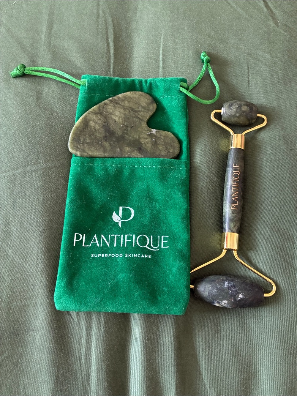 Green Jade Roller & Gua Sha Set - Facial Massage Tool